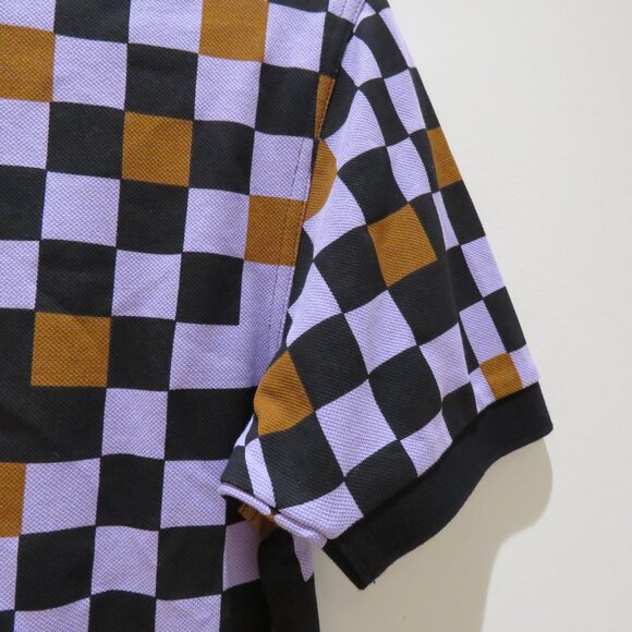 FRED PERRY Chequerboard Ultra Violet Polo Shirt Mod Preppy - Men's Size S NWT - Picture 13 of 15
